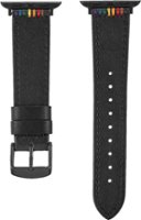 Platinum™ - Pride Edition Horween Leather Band for Apple Watch 38mm, 40mm, Apple Watch Series 7 41mm and Apple Watch Series 8 41mm - Black - Angle_Zoom