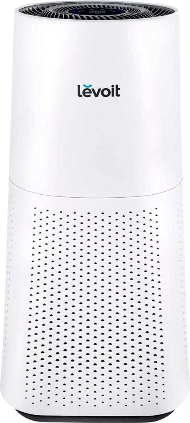 Front. Levoit - Airzone 710 Sq. Ft True HEPA Air Purifier - White.