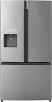 Insignia™ - 20.1 Cu. Ft. French Door Counter-Depth Refrigerator with Water Dispenser - Stainless steel - Front_Zoom