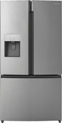 Insignia™ - 20.1 Cu. Ft. French Door Counter-Depth Refrigerator with Water Dispenser - Stainless steel - Front_Zoom