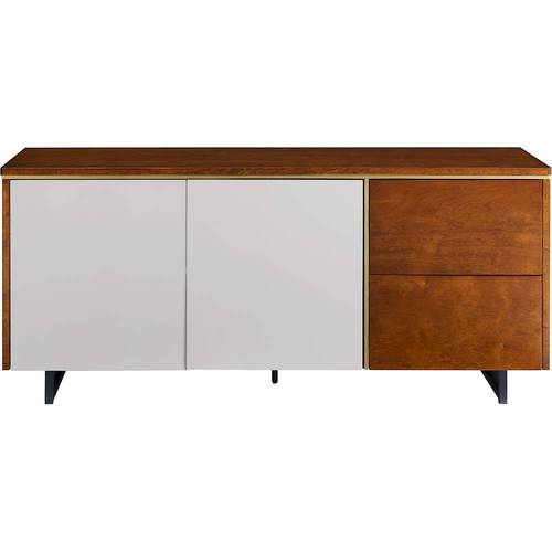 SEI - Midhurst Storage Media Stand for Most TVs Up to 60 - Brown And White With Brass Accents was $555.99 now $440.99 (21.0% off)