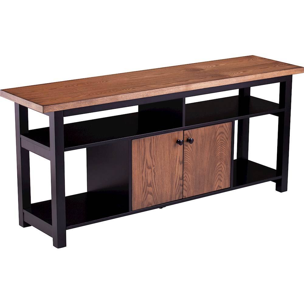 Angle View: SEI - Lanwell Media Console for Most TVs Up to 70" - Black/Brown