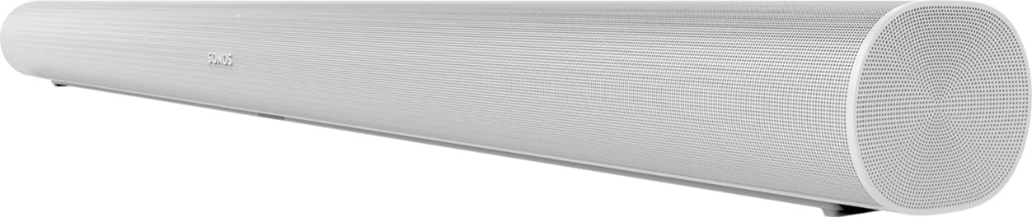 Left. Sonos - Arc Soundbar with Dolby Atmos, Google Assistant and Amazon Alexa - White.