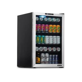 NewAir - 160-Can Beverage Cooler with SplitShelf and Digital Thermostat for Kitchen, Game Room, and Home Office - Stainless Steel