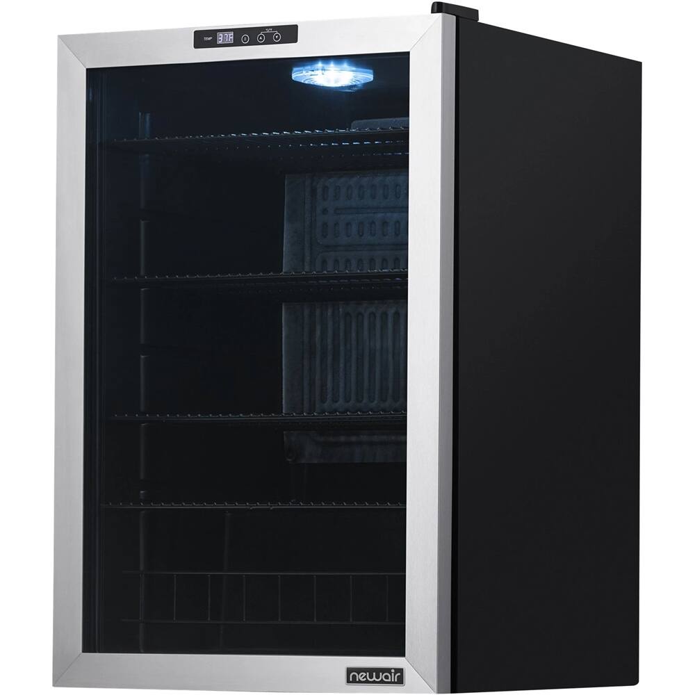 Alt View 11. NewAir - 160-Can Beverage Cooler with SplitShelf and Digital Thermostat for Kitchen, Game Room, and Home Office - Stainless Steel.