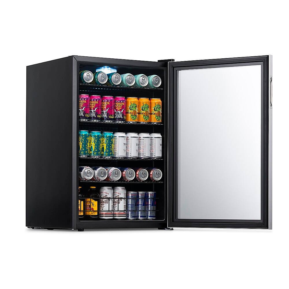 Alt View 17. NewAir - 160-Can Beverage Cooler with SplitShelf and Digital Thermostat for Kitchen, Game Room, and Home Office - Stainless Steel.