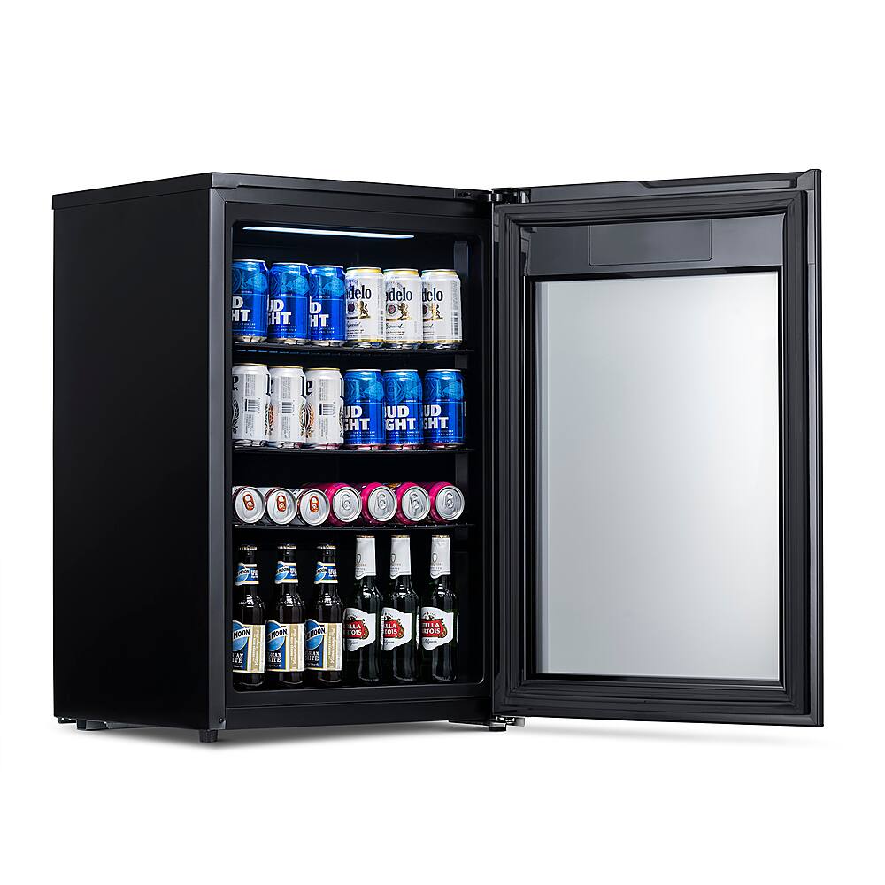 Alt View 13. NewAir - 125-Can Beverage Cooler with Glass Door, Party and Turbo Modes, Cools to 23F, Digital Controls, Adjustable Shelves - Black.