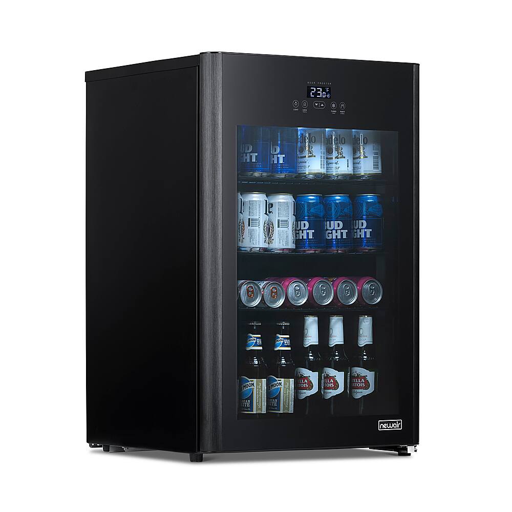New! - NewAir - 125 - Can Beverage Cooler with Glass Door, Party and Turbo Modes, Cools to 23F, Digital Controls, Adjustable Shelves - Black