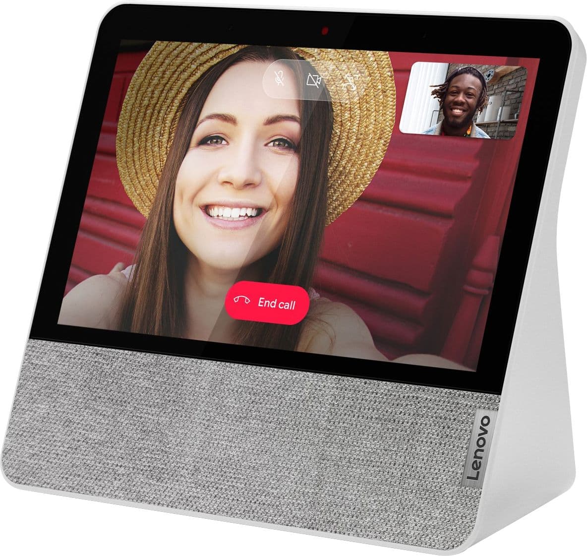 Front. Lenovo - 7" Smart Display with Google Assistant - Blizzard White.