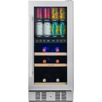 NewAir - Premium 9-Bottle Dual Zone Wine Cooler - Stainless steel - Front_Zoom