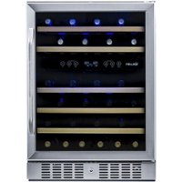 NewAir - 46-Bottle Dual Zone Wine Cooler - Stainless steel - Front_Zoom