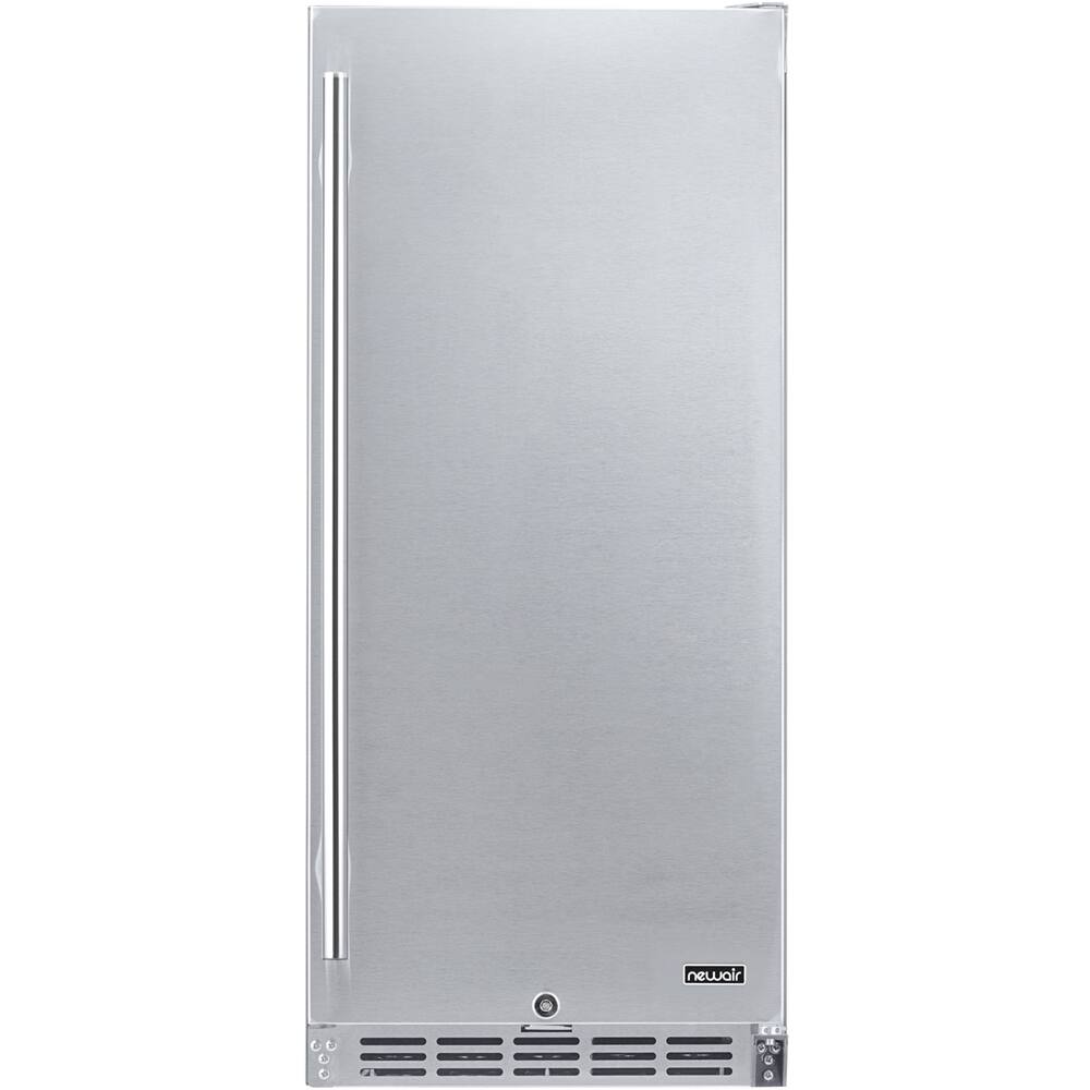 Front. NewAir - 90-Can Beverage Cooler - Stainless steel.