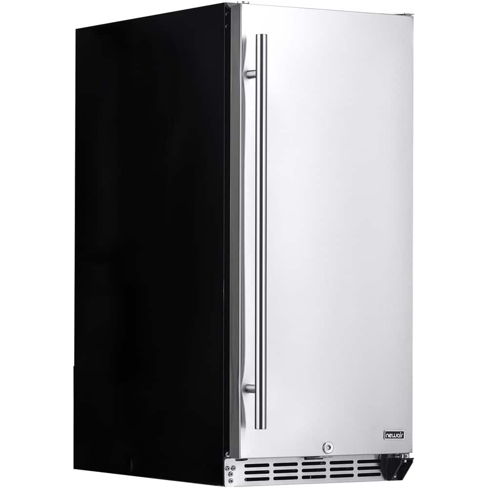 Left View: NewAir - 90-Can Beverage Cooler - Stainless steel