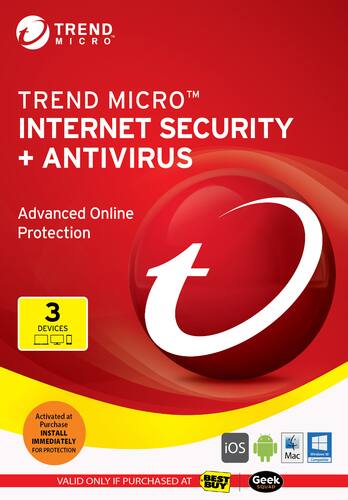 Trend Micro Internet Security (3 Devices) - Android|Mac|Windows|iOS [Digital] - Larger Front