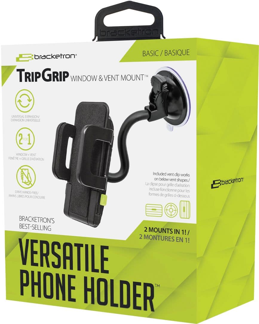 Alt View 17. Bracketron - TripGrip Window & Vent Mount for Most Cell Phones - Black.
