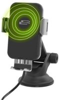 Bracketron - PwrUp Qi Automatic Dash / Window / Vent Mount for Most Cell Phones - Black - Front_Zoom