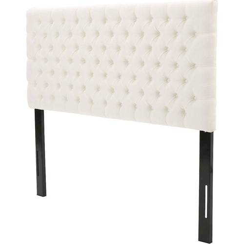 Noble House - Kanona Tufted Fabric 62.3" Full/Queen Upholstered Headboard - Ivory