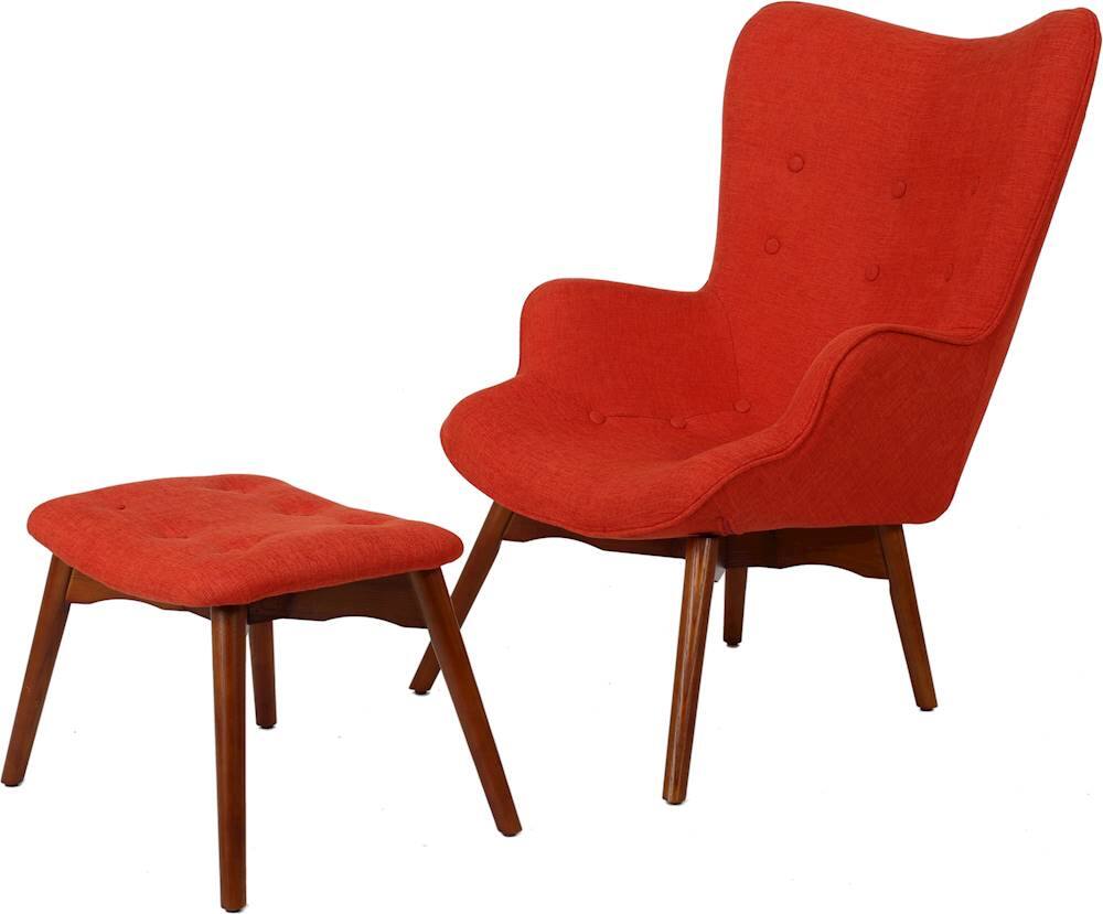 Noble House - Altamont Contour Chair and Ottoman Set - Muted Orange