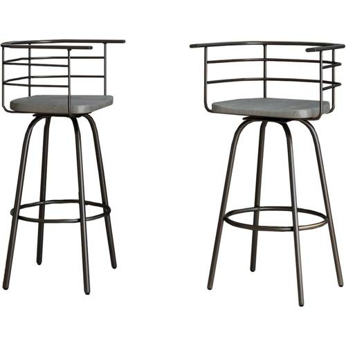 Noble House - Lempster Swivel Barstools (Set of 2) - Gray