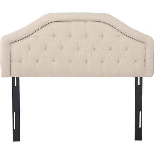 Noble House - Breesport Tufted Suede 62.3" Full/Queen Upholstered Headboard - Beige