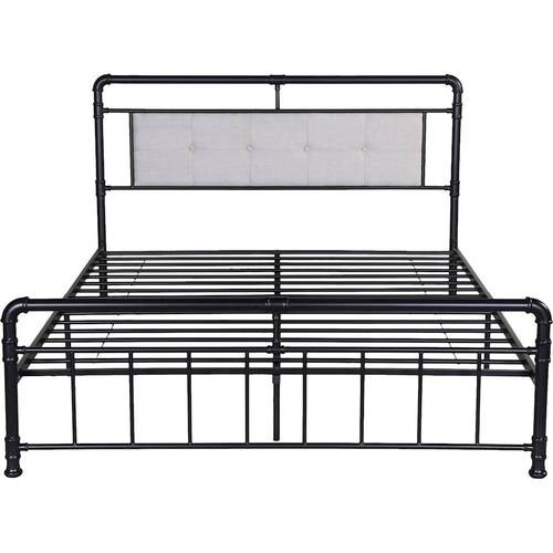 Noble House - Cavour Industrial 64" Queen Iron Bed Frame - Beige/Black