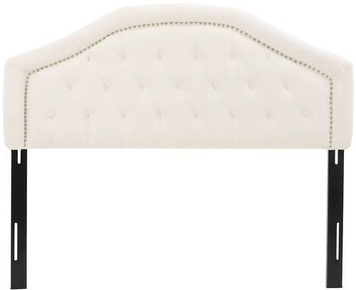 Noble House - Hinsdale Contemporary Tufted Fabric 62.2" Full/Queen Upholstered Headboard - Ivory