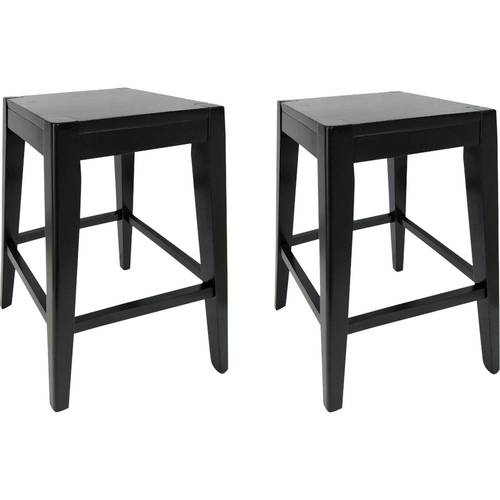 Noble House - Hooksett Wooden Counter Stool (Set of 2) - Black Finish