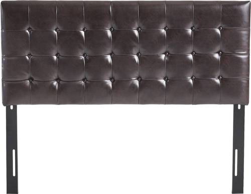 Noble House - Baldwin Contemporary Tufted Leather 61.8" Full/Queen Upholstered Headboard - Brown