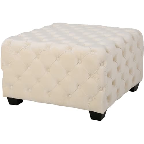 Noble House - Finzel ButtonTufted Ottoman - Ivory