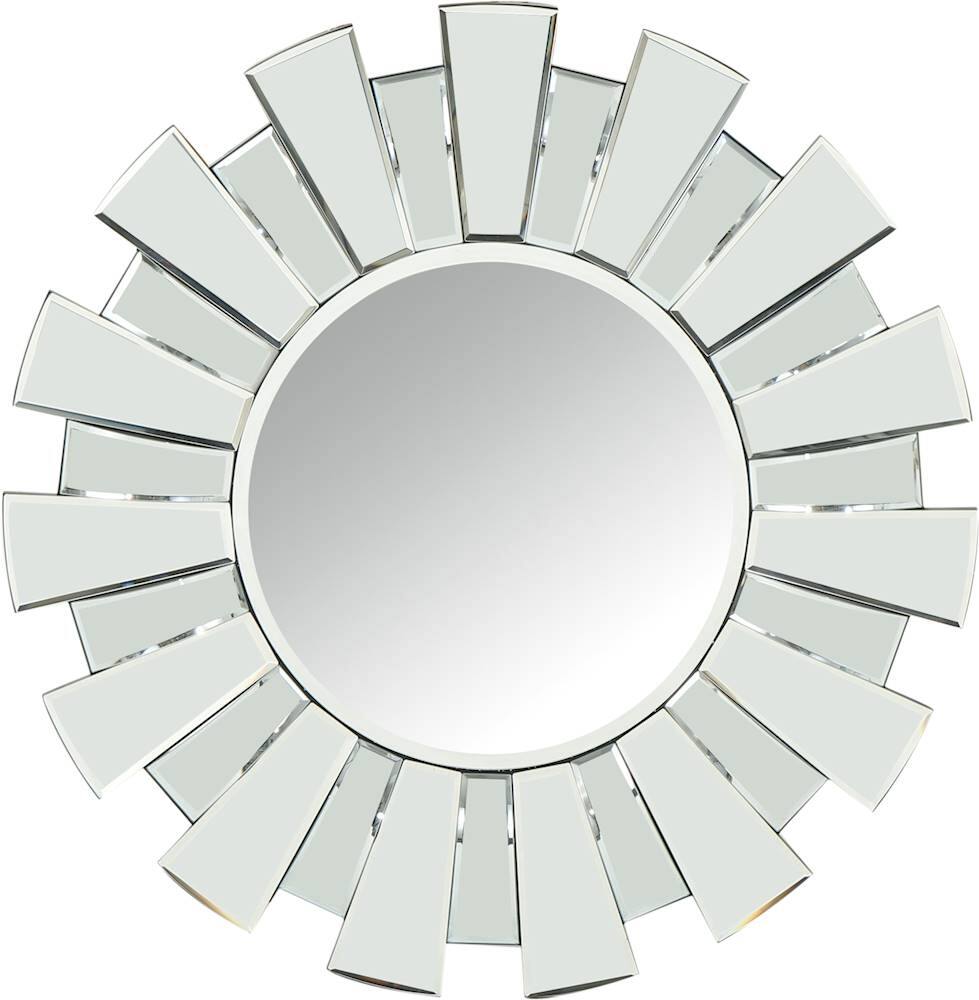 Noble House - Smyer Sun Burst Circular Wall Mirror - Silver - Angle_Zoom