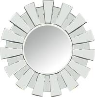 Noble House - Smyer Sun Burst Circular Wall Mirror - Silver - Angle_Zoom