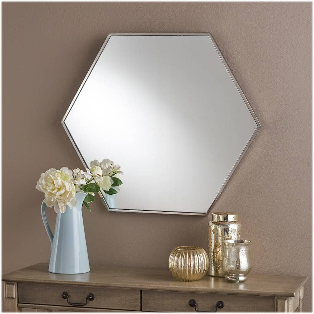 Best Buy: Noble House Mumford Hexagonal Wall Mirror Silver 303537