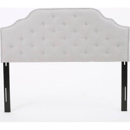 Noble House - Preble Contemporary Fabric 62.2" Full/Queen Upholstered Headboard - Light Gray