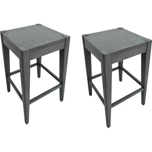 Noble House - Hooksett Wooden Counter Stool (Set of 2) - Gray Finish