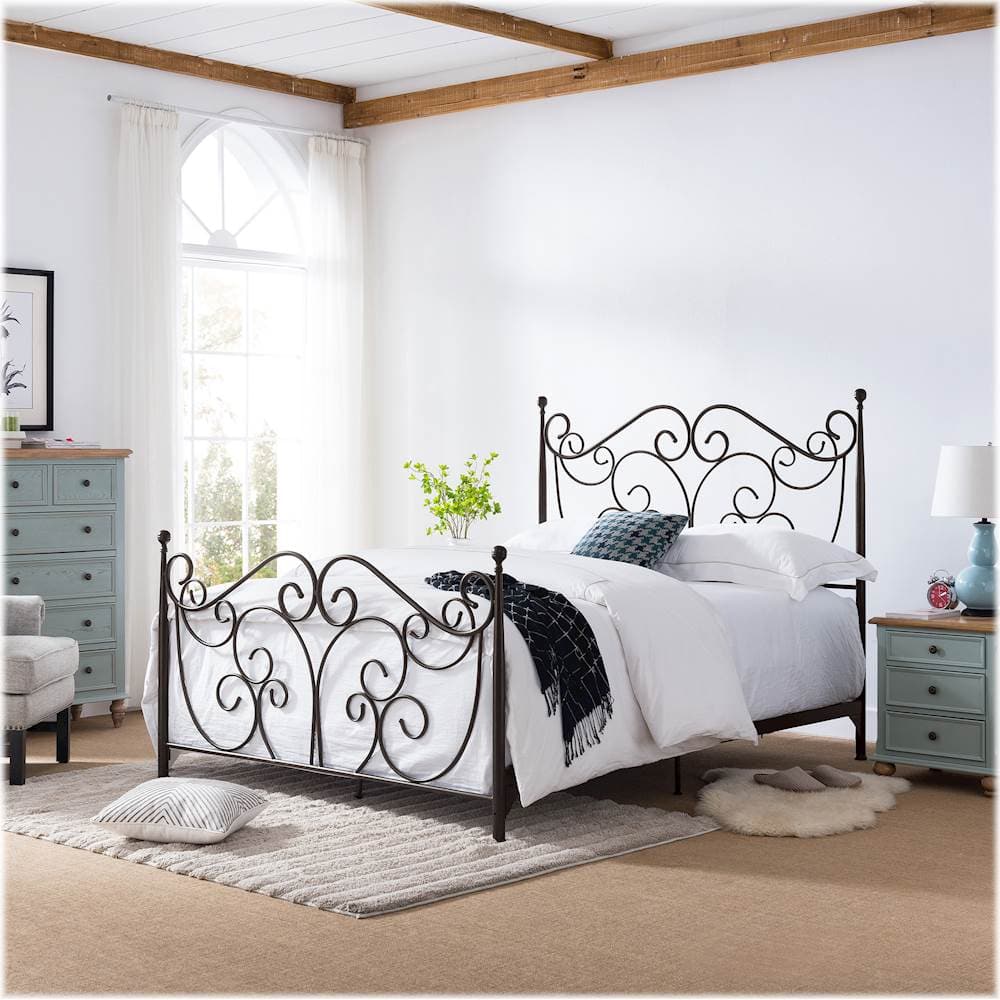 Best Buy Noble House Plover 63.5" Queen Metal Bed Frame Dark Bronze 296218