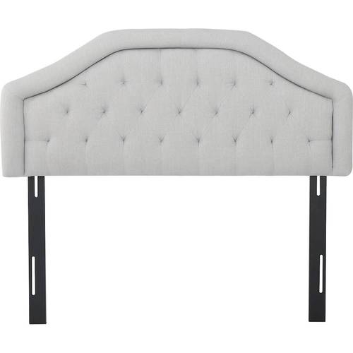 Noble House - Breesport Tufted Suede 62.3" Full/Queen Upholstered Headboard - Light Gray