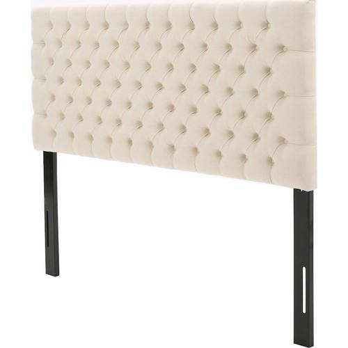 Noble House - Kanona Tufted Fabric 62.3" Full/Queen Upholstered Headboard - Beige