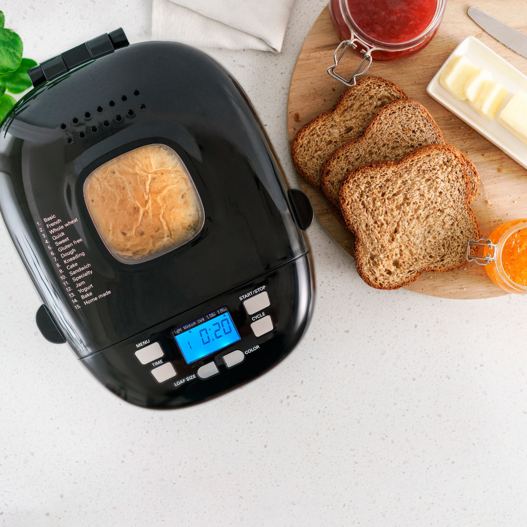 Elite Gourmet 2-lb Programmable Bread Machine Maker 