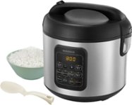 Front. Insignia™ - 20-Cup Rice Cooker and Steamer - Stainless Steel.