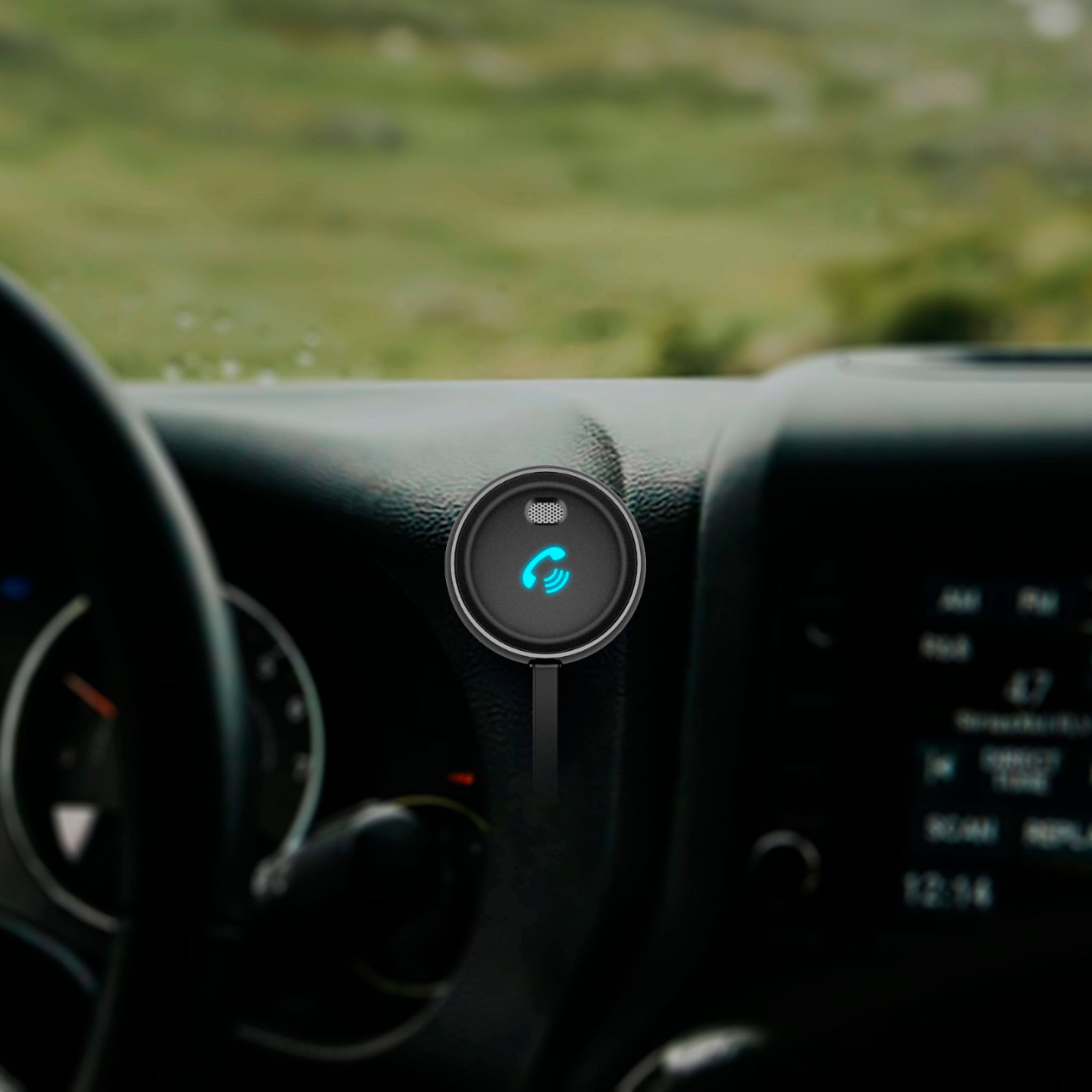 Alt View 15. iSimple - Bluetooth 5.0 FM Transmitter with External Microphone for Music Streaming, Charging, and Hands-Free Calling - Black.