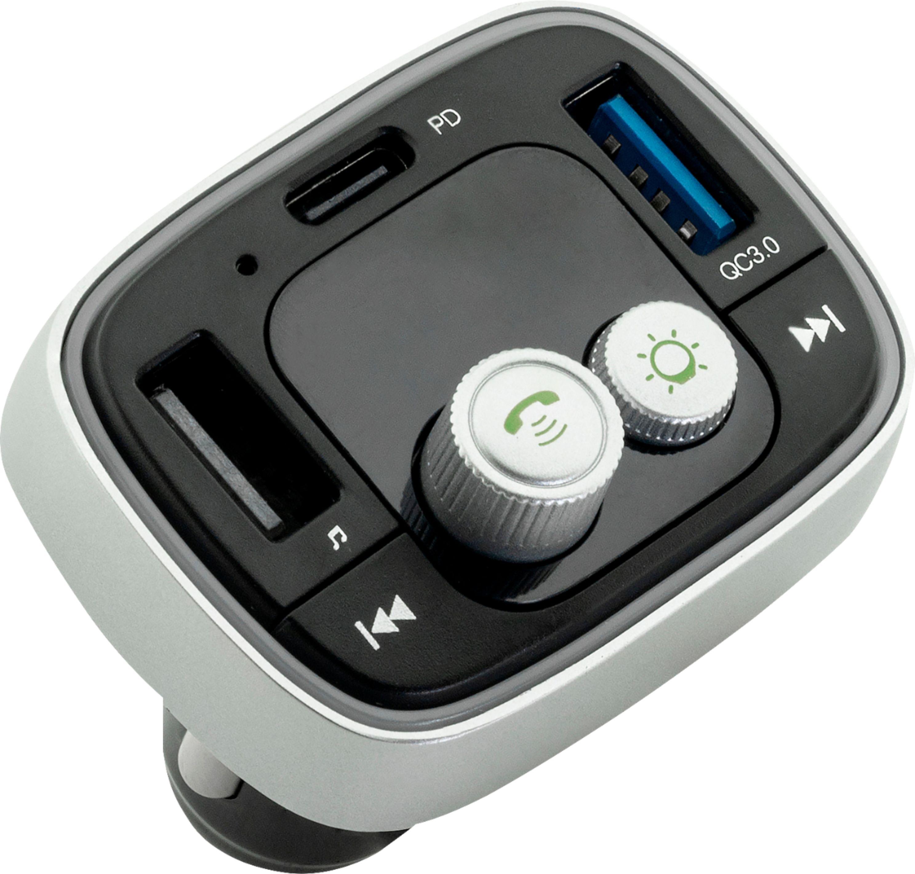 iSimple Bluetooth 5.0 FM Transmitter for Music Streaming, and Hands-Free Calling Black Best Buy