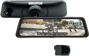 EchoMaster - 9.3” Full Screen Rear-View Mirror Replacement Monitor with DVR and Back-Up Camera Kit - Black - Front_Zoom