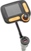 iSimple - Bluetooth 5.0 FM Transmitter with Expandable Arm for Music Streaming, Charging, and Hands-Free Calling - Black - Angle_Zoom