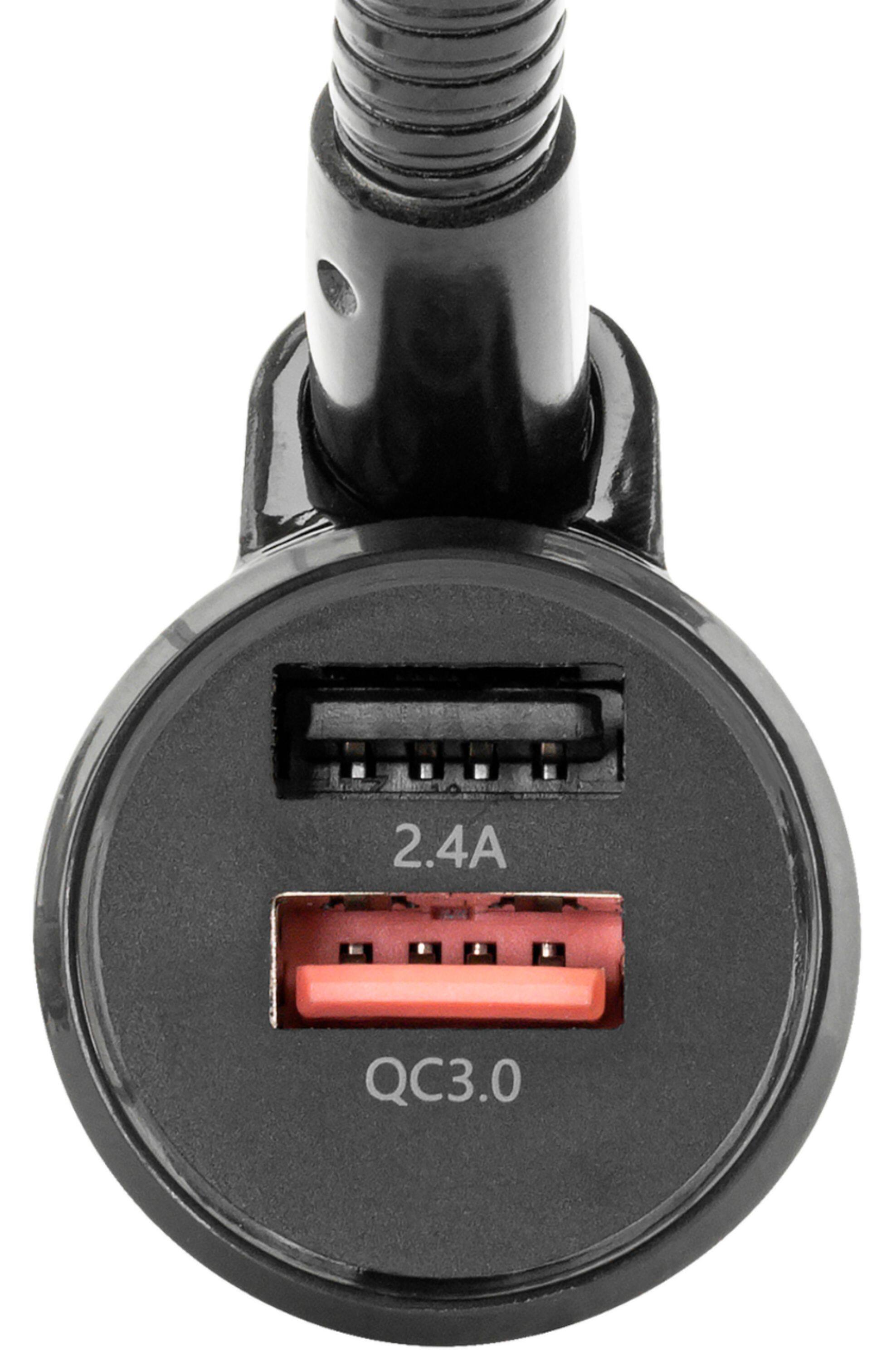 Alt View 14. iSimple - Bluetooth 5.0 FM Transmitter with Expandable Arm for Music Streaming, Charging, and Hands-Free Calling - Black.