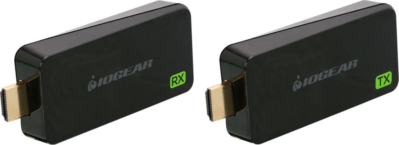 Left View: IOGEAR - Share Pro Mini Wireless Transmitter and Receiver Kit - Black