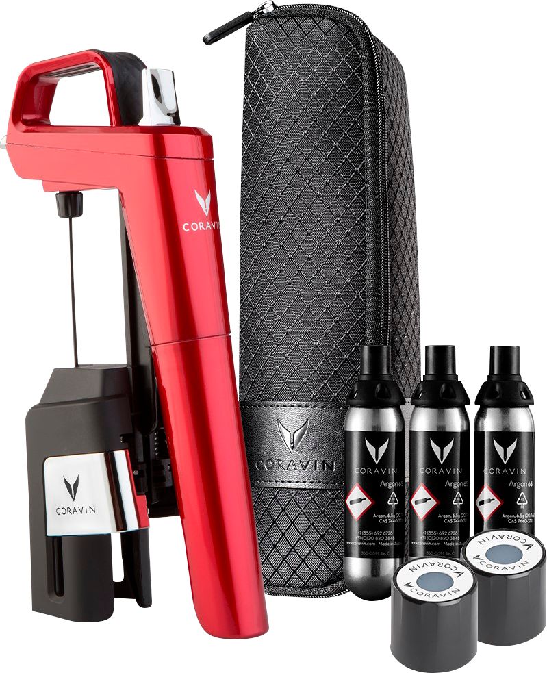 Angle View: Coravin - Model Six Wine Preservation System - Candy Apple Red