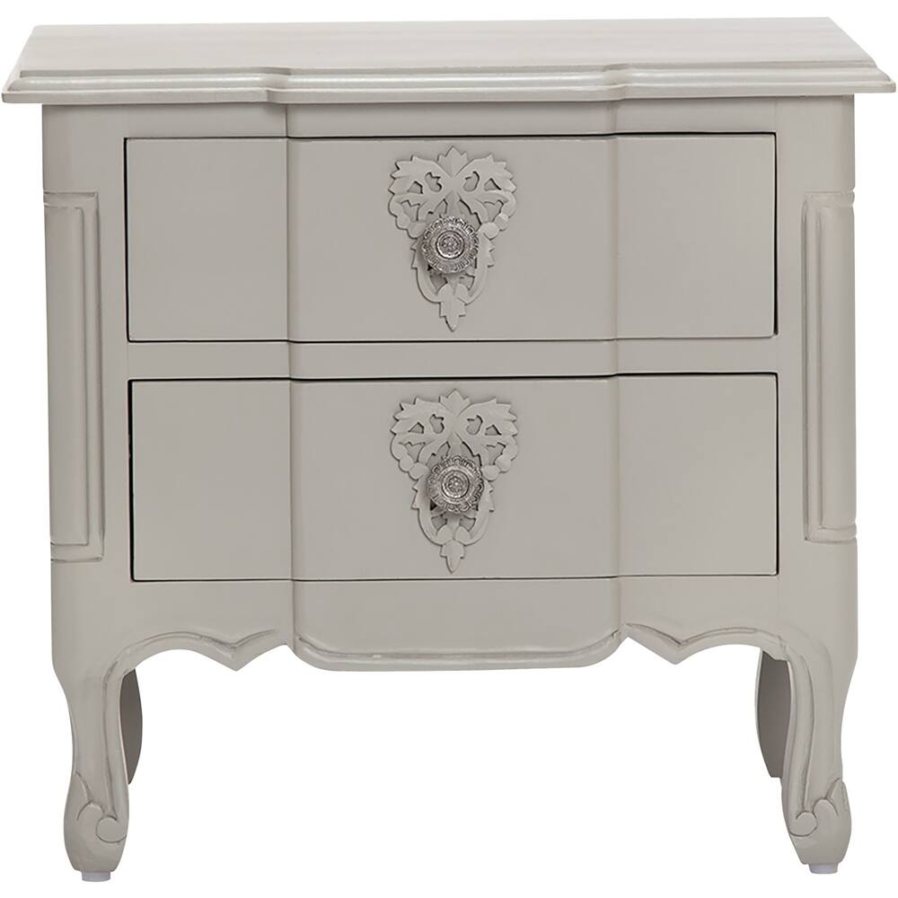 Front. Finch - Maslow Wood 2-Drawer Side Table - Gray.