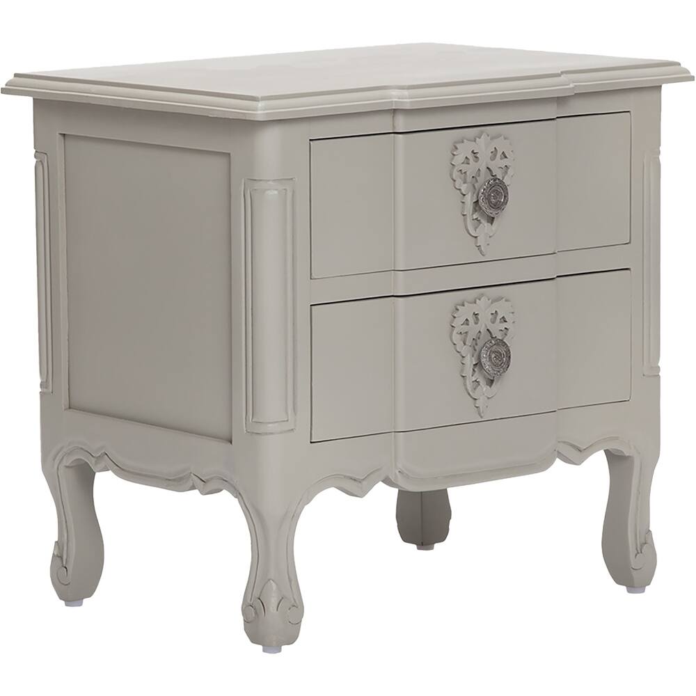 Left. Finch - Maslow Wood 2-Drawer Side Table - Gray.