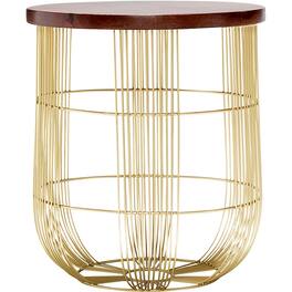 Finch - Maxwell Round Modern Contemporary Solid Mango Wood Side Table - Dark Brown