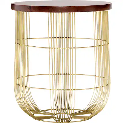 Front. Finch - Maxwell Round Modern Contemporary Solid Mango Wood Side Table - Dark Brown.
